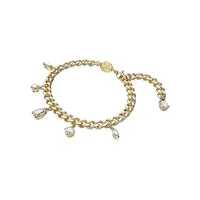 Dextera Goldtone & Swarovski Crystal Curb Chain Bracelet