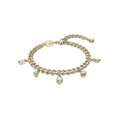 Dextera Goldtone & Swarovski Crystal Curb Chain Bracelet