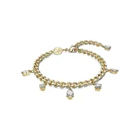 Dextera Goldtone & Swarovski Crystal Curb Chain Bracelet