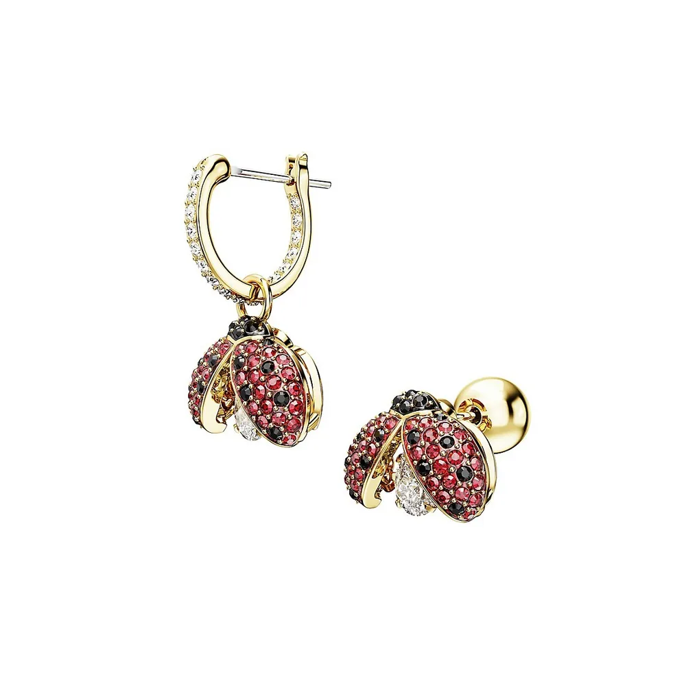 Idyllia Goldtone & Swarovski Crystal Ladybug Convertible Earrings