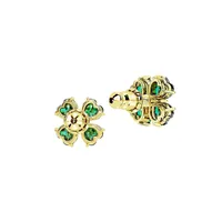 Idyllia Goldtone & Swarovski Crystal Clover Earrings