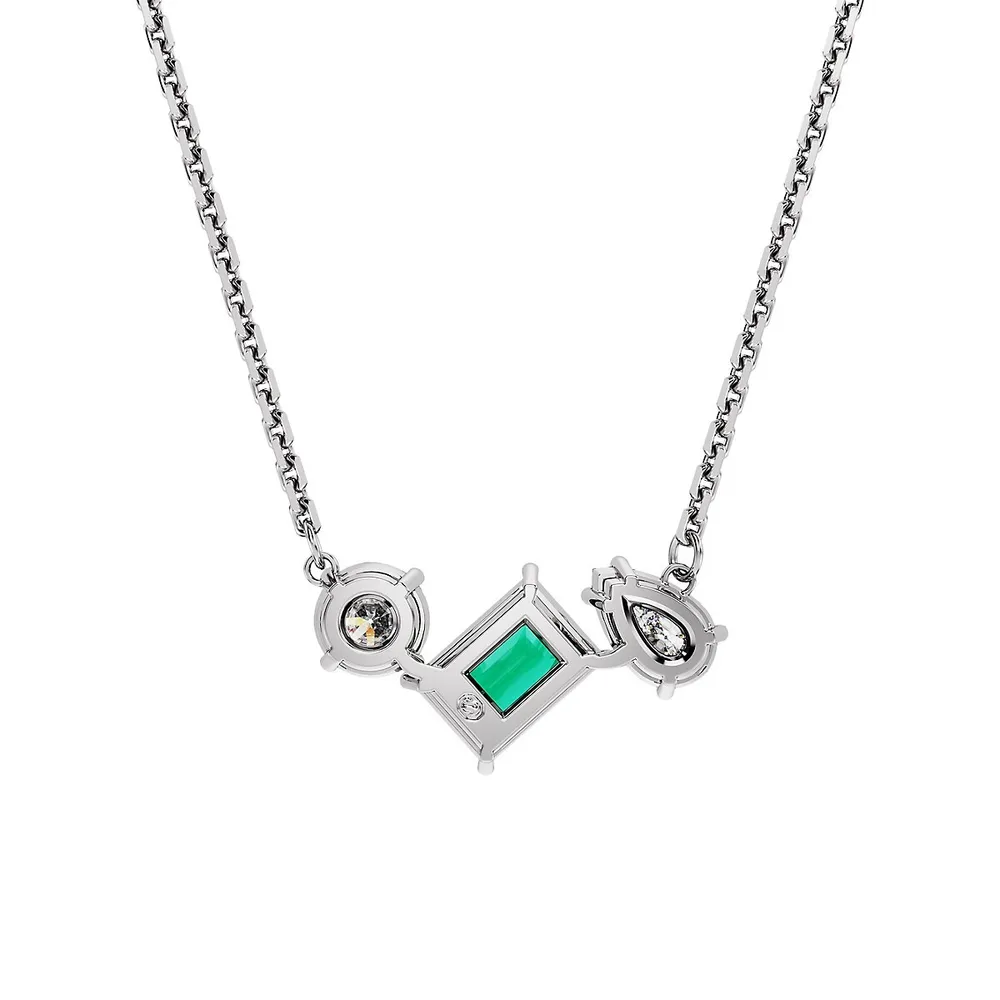 Mesmera Rhodium-Plated & Swarovski Crystal Pendant Necklace