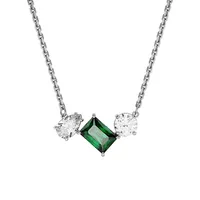 Mesmera Rhodium-Plated & Swarovski Crystal Pendant Necklace