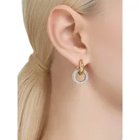 Dextera Goldtone & Swarovski Crystal Interlocking Hoop Earrings