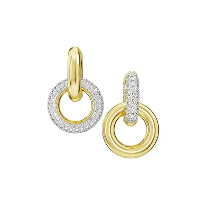 Dextera Goldtone & Swarovski Crystal Interlocking Hoop Earrings