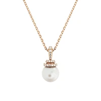 Originally Rose Goldtone, Swarovski Crystal & Faux Pearl Pendant Necklace