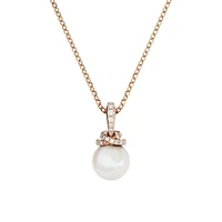 Originally Rose Goldtone, Swarovski Crystal & Faux Pearl Pendant Necklace