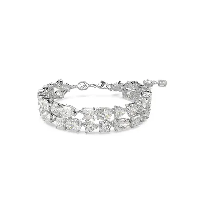 Mesmera Rhodium-Plated & Swarovski Crystal Mixed-Cut Bracelet