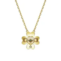 Idyllia Goldtone, Swarovski Crystal & Cubic Zirconia Clover Pendant Necklace
