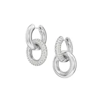 Dextera Rhodium-Plated & Swarovski Crystal Interlocking Hoop Earrings