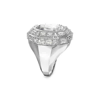 Mesmera Rhodium-Plated & Swarovski Crystal Cocktail Ring