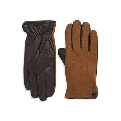 Men's Leather & Wool Gloves