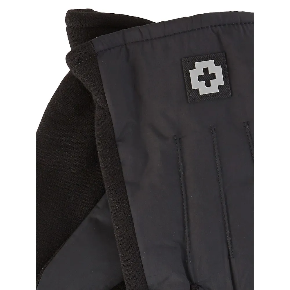 Men's Mixed-Media Tech Touch Logo Gloves