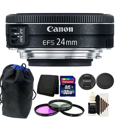 Ef-s 24mm F/2.8 Stm Lens + 52mm 3pc Filter Kit + 32gb Memory Card Kit