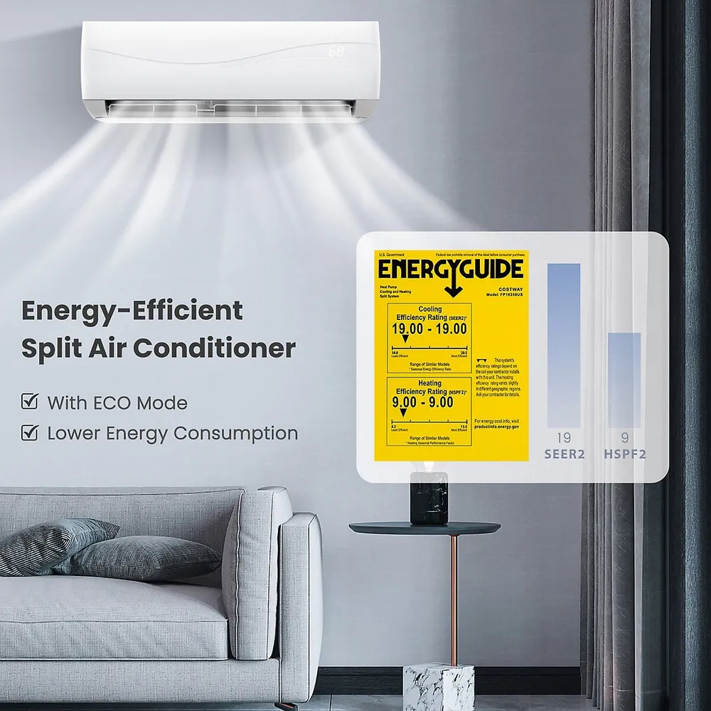 Costway 18000 Btu Mini Split Air Conditioner u0026 Heater 19 Seer2 1250 Sq. Ft  Coverage | Scarborough Town Centre