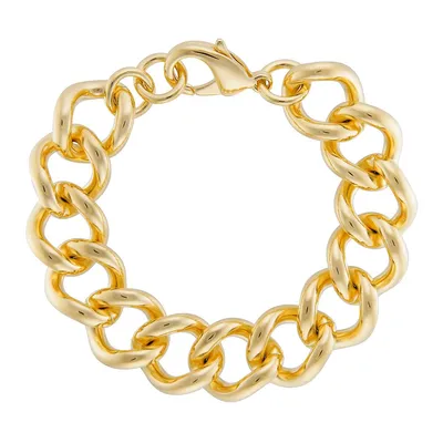 18kt Gold Plated 7.5" Polished Link Bracelet