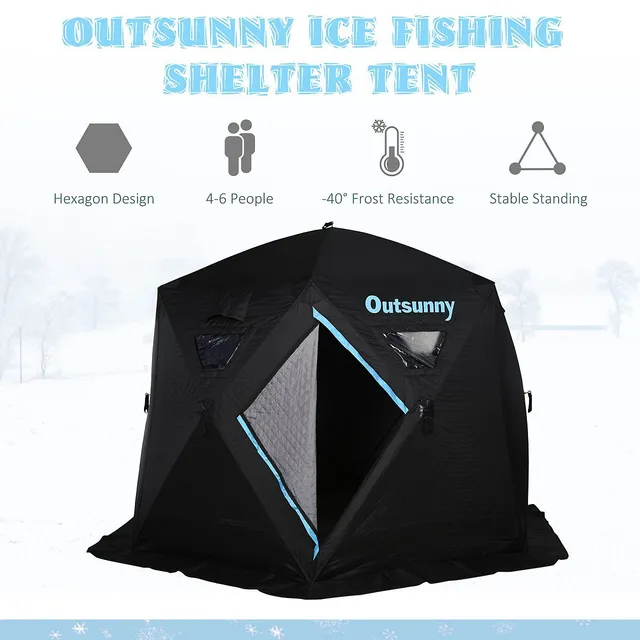 Outsunny Pop-up Ice Fishing Shelter Tent