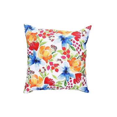 Polyester Digital Print Cushion (floral Delight) (18 X 18) - Set Of 2