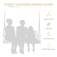 2-3 Seater Wood Swing Chair White