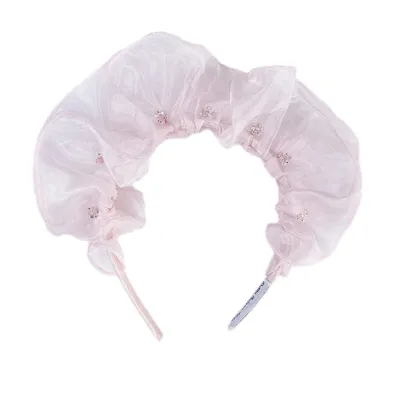 Juliette Pink Organza Ruffle Headband