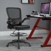 Costway Tall Office Chair Adjustable Height W/lumbar Support Flip Up Arms