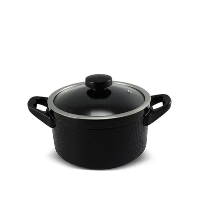 Hammered Casserole With Glass Lid 20cm 3l