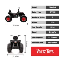 12v 4wd Atv Quad Kids Ride-on, Electric Ride On Car Toy For Kids, Battery Powered 4x4 Four Wheeler Motorcycle Bike, Real Headlights, Bluetooth Mp3 And Eva Tires