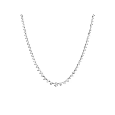 1.00 Carat Tw Laboratory-grown Diamond Tennis Necklace Set In 10kt White Gold