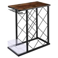 Tabletop Wood Wine Rack Wine Holder With Glass Rack For Home Kitchen Storage