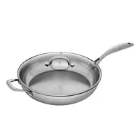 12.5 Inch 5 Qt (32cm 4.7l) Premium Stainless Steel Induction Saute Pan With Lid