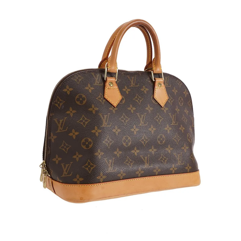 LOUIS VUITTON #38816 Alma Brown Monogram Canvas Satchel Bag