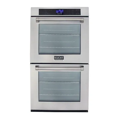 Kucht 30 In. 10 Cu. Ft. Double Electric Wall Oven With True Convection And Self-cleaning In Stainless Steel