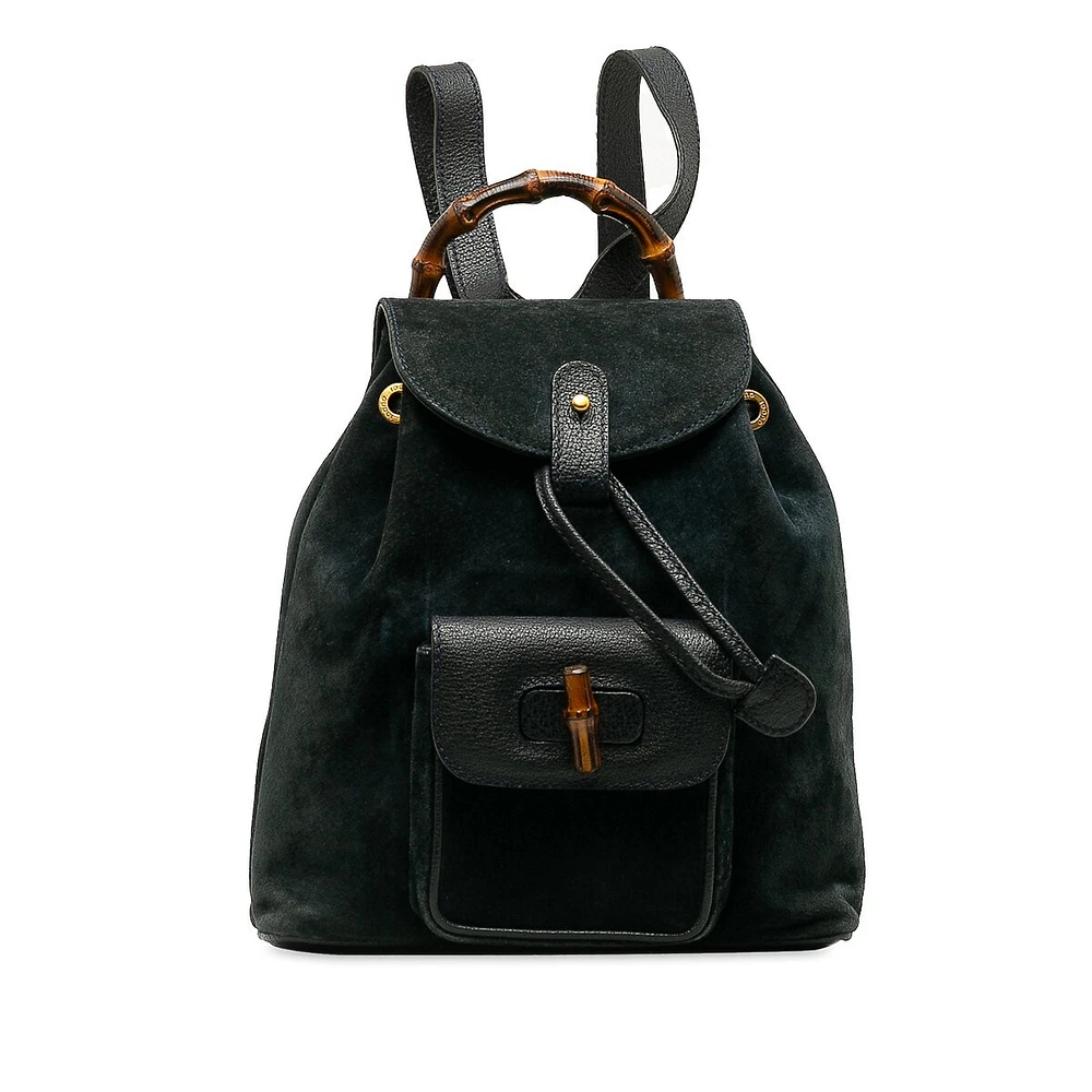Pre-loved Bamboo Suede Backpack