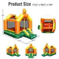 Inflatable Bounce Castle Jumping House Kids Playhouse W/ Slide & 735w Blower