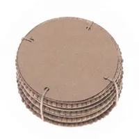 Set Of 4 Natural Beaded Round Coasters