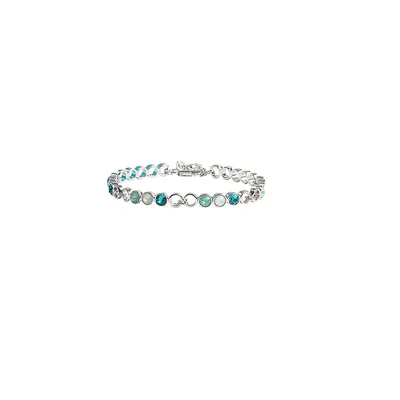 Indicolite Opal Heritage Precision Cut Crystal Circular Linked Bracelet