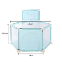 Portable 6-panel Playard Playpen With Breathable Mesh For Kids, Babies, Toddlers, 134 X 121 cm