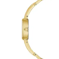 Montre analogique à bracelet doré avec cadran soleillé en acier inoxydable Ladies Jewellery GW0228L2