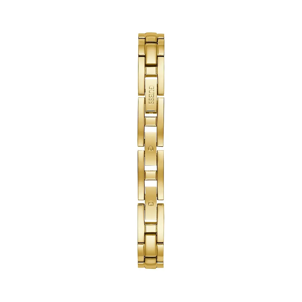 Montre analogique à bracelet doré avec cadran soleillé en acier inoxydable Ladies Jewellery GW0228L2