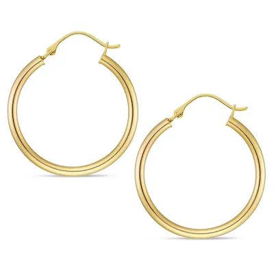 10kt Yellow Gold Round Hoop Earring