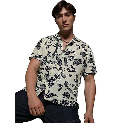 Contrast Flower Shirt
