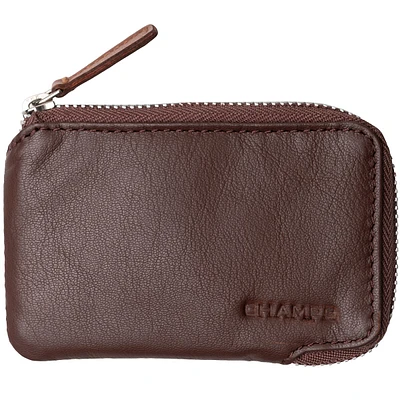 Minimalist Leather Rfid Zip Case Wallet