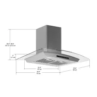 Noturna Ig 30" Island Glass Canopy Range Hood With Night Light Feature In Stainless Steel