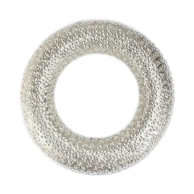 Silver And Clear Beaded Artificial Christmas Wreath - 20-inch, Unlit