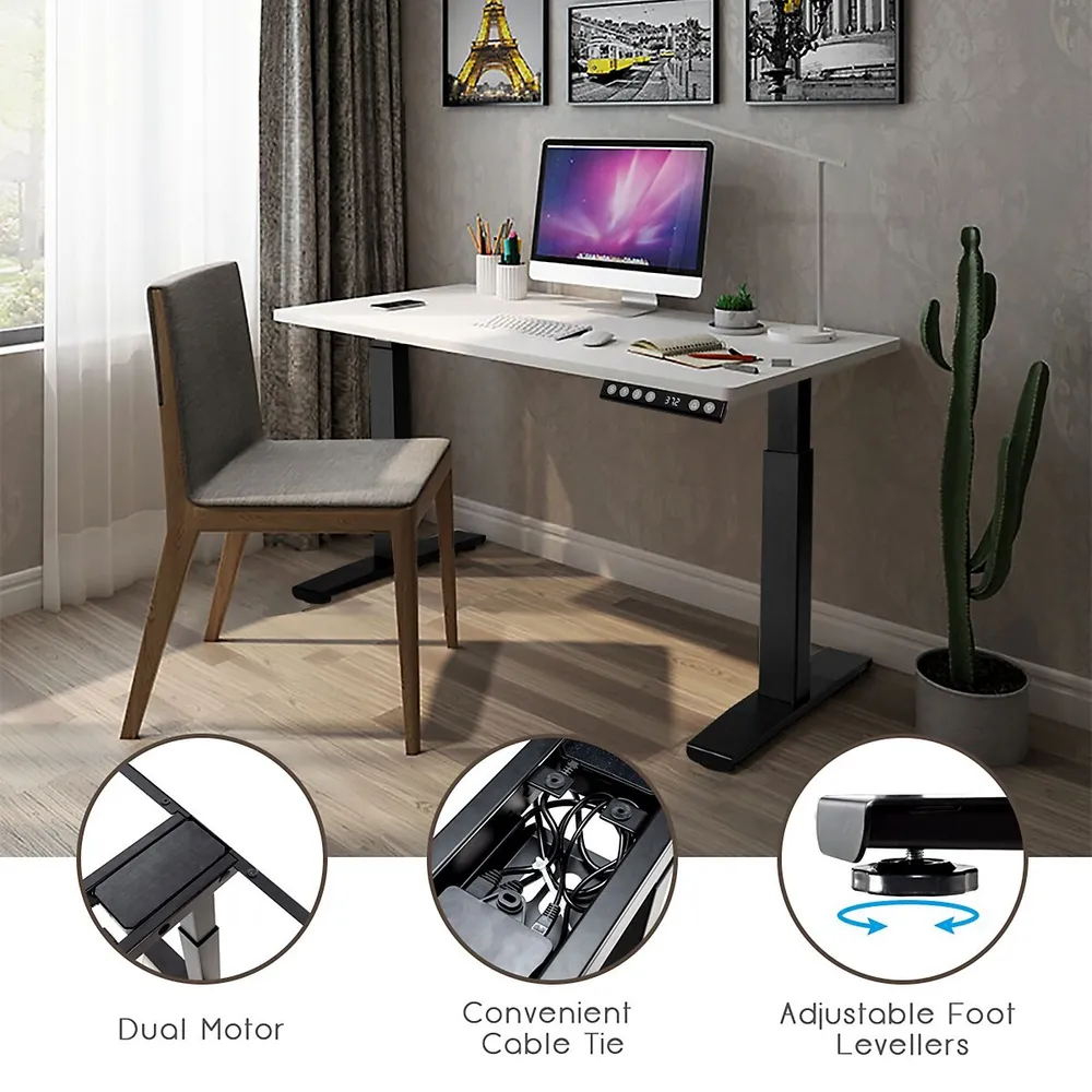 Costway Electric Height Adjustable Standing Desk, Sit To Stand