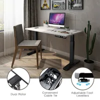 Costway Electric Stand Up Desk Frame Dual Motor Height Adjustable Sit Stand W/controller