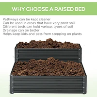 2 Tier Raised Garden Bed Galvanized Planter Box