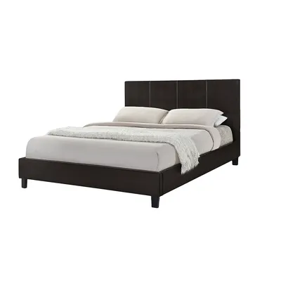Modern Trends Espresso Uptown Pu Upholstered Double Size Platform Bed (no Box Spring Required)