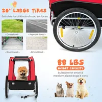 Dog Bike Trailer Foldable Pet Cart W/ 3 Entrances For Travel