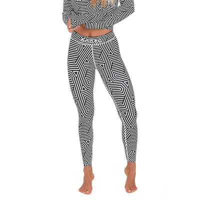 Fall Line Black & White Womens Baselayer Legging